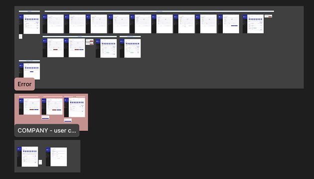 Prototype organization in Figma