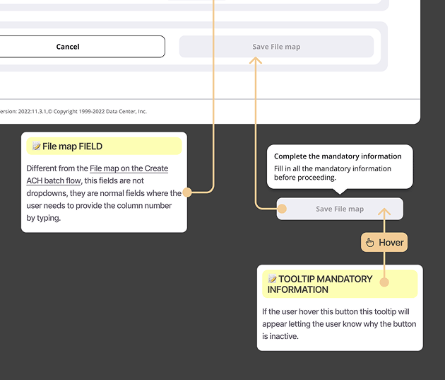 Screen detail with annotations
